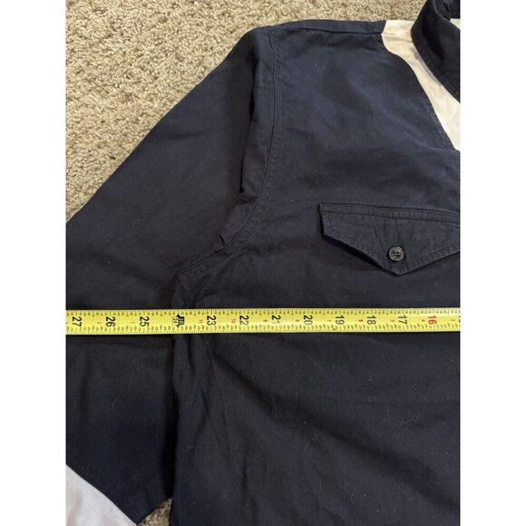 Vintage 100% Cotton Aztec Trim Western Navy Long Sleeve Button Down Rodeo USA XL - Picture 10 of 11